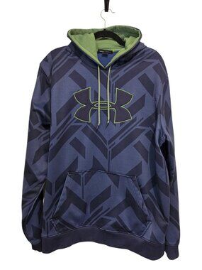 Under Armour Hoodie Sweatshirt Blue And Green Loose Fit Men’s  Extra Large